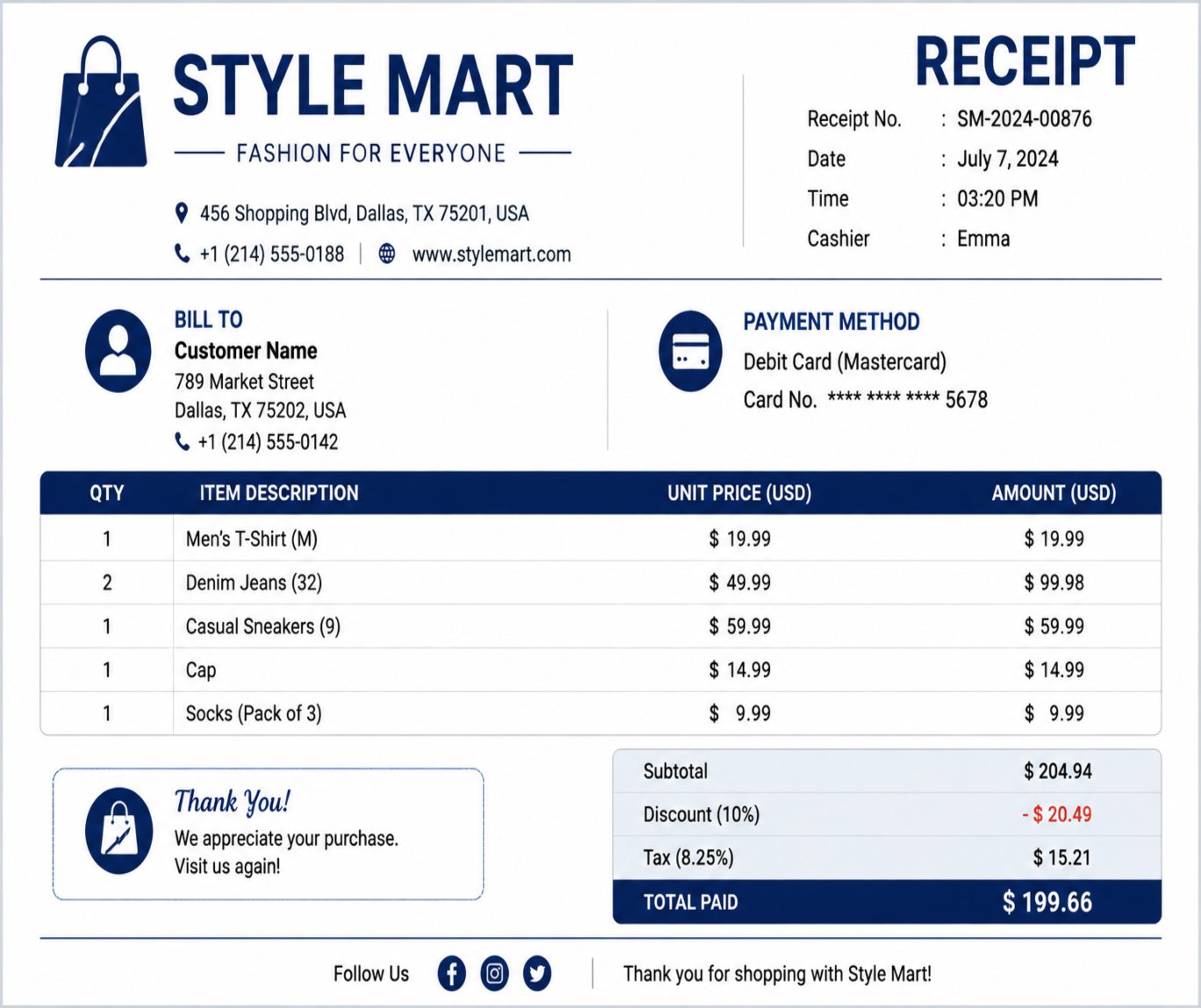 Retail Receipt