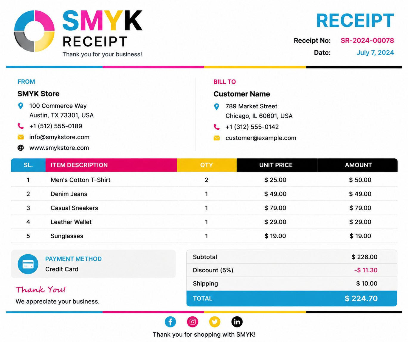 SMYK Receipt
